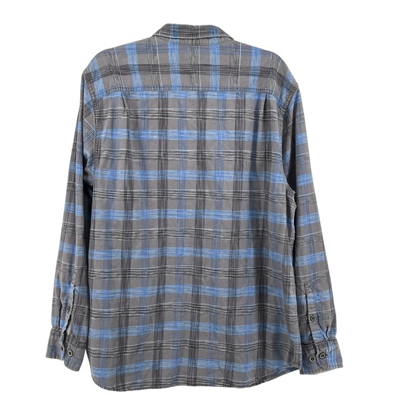 Tommy Bahama Plaid Flannel Long‎ Sleeve Shirt Men's Casual Button Up Large Blue - Picture 4 of 10